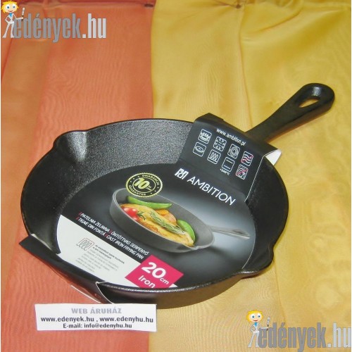 Nyeles öntöttvas serpenyő 20 cm
