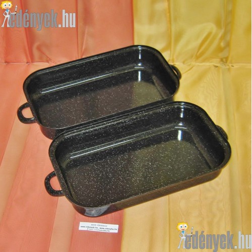 Magas zománcozott tepsi fedővel 35×20 cm