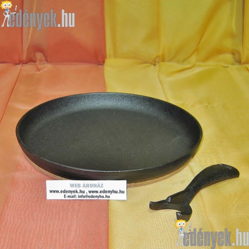 Öntöttvas grill szeletsütő fa alátéttel 22 cm